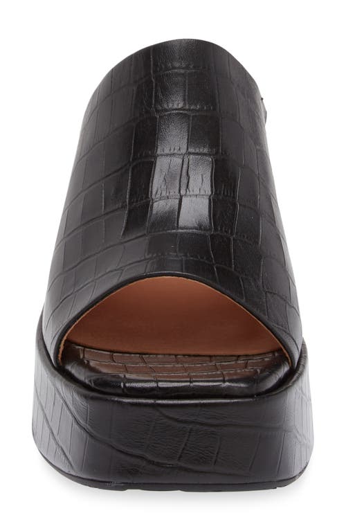 Chocolat Blu Helia Platform Sandal In Black Crocodile
