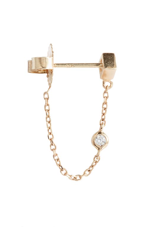 Anzie Women's Cléo Rhombus Chain 14k Yellow Gold, 0.06 Tcw Diamond & Emerald Drop Earrings In Green/gold