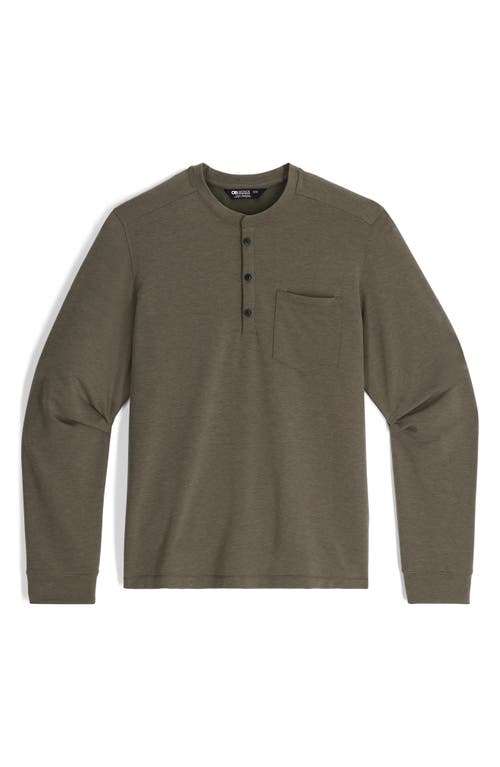 Shop Outdoor Research Aberdeen Long Sleeve Pocket Henley In Ranger Green Heather