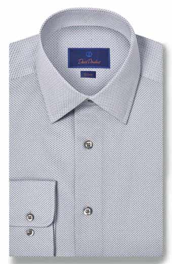 David Donahue Regular Fit Check Cotton Dobby Dress Shirt Nordstrom