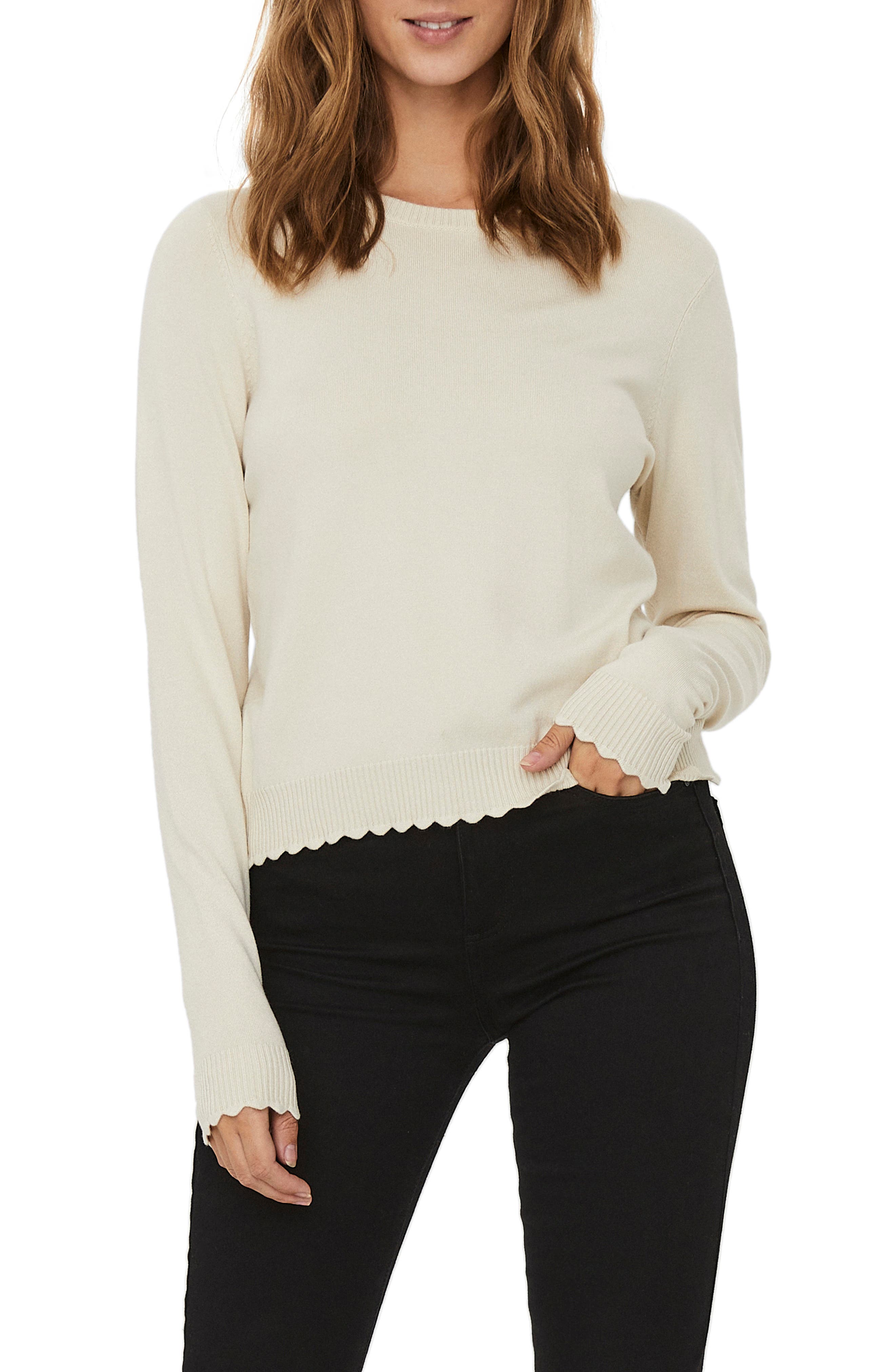 sadella textured crewneck pullover