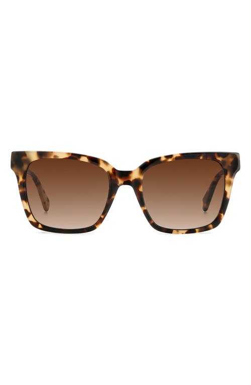 Kate Spade New York Harlow Gs 55mm Gradient Polarized Square Sunglasses In Light Havana/brown Polar