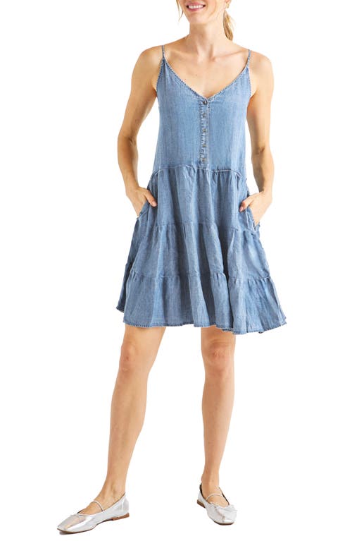 Splendid Shannon Tiered Ruffle Minidress Indigo at Nordstrom,