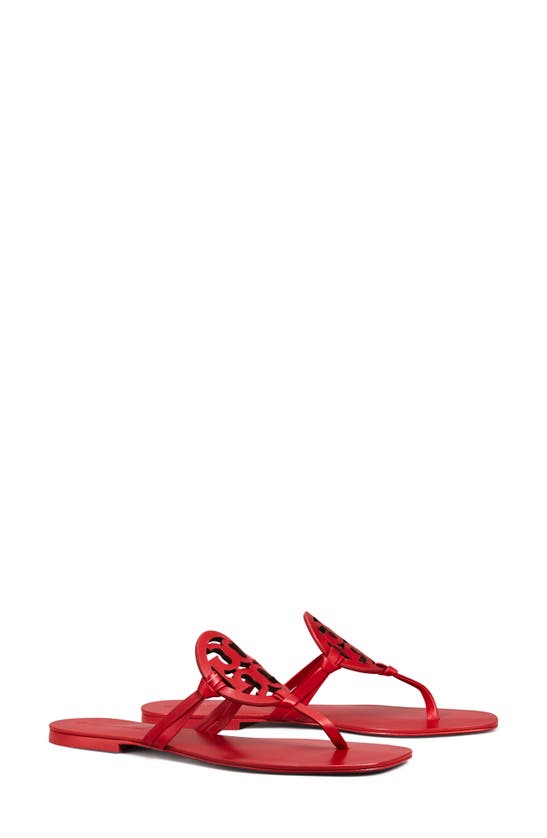 Tory Burch Miller Square Toe Thong Sandal In Tory Red
