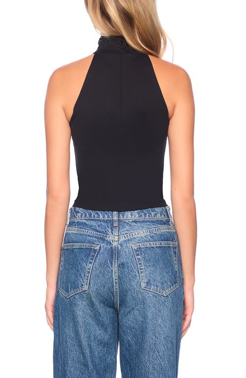 Shop Susana Monaco Mock Neck Sleeveless Crop Top In Black