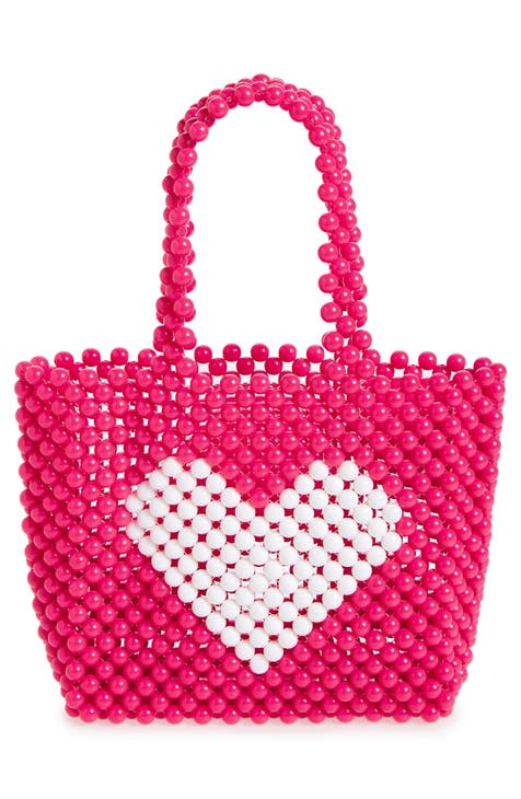 Kids' Heart Beaded Top Handle Bag