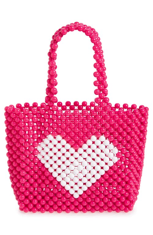 Ruby & Ry Kids' Heart Beaded Top Handle Bag in Pink Multi at Nordstrom