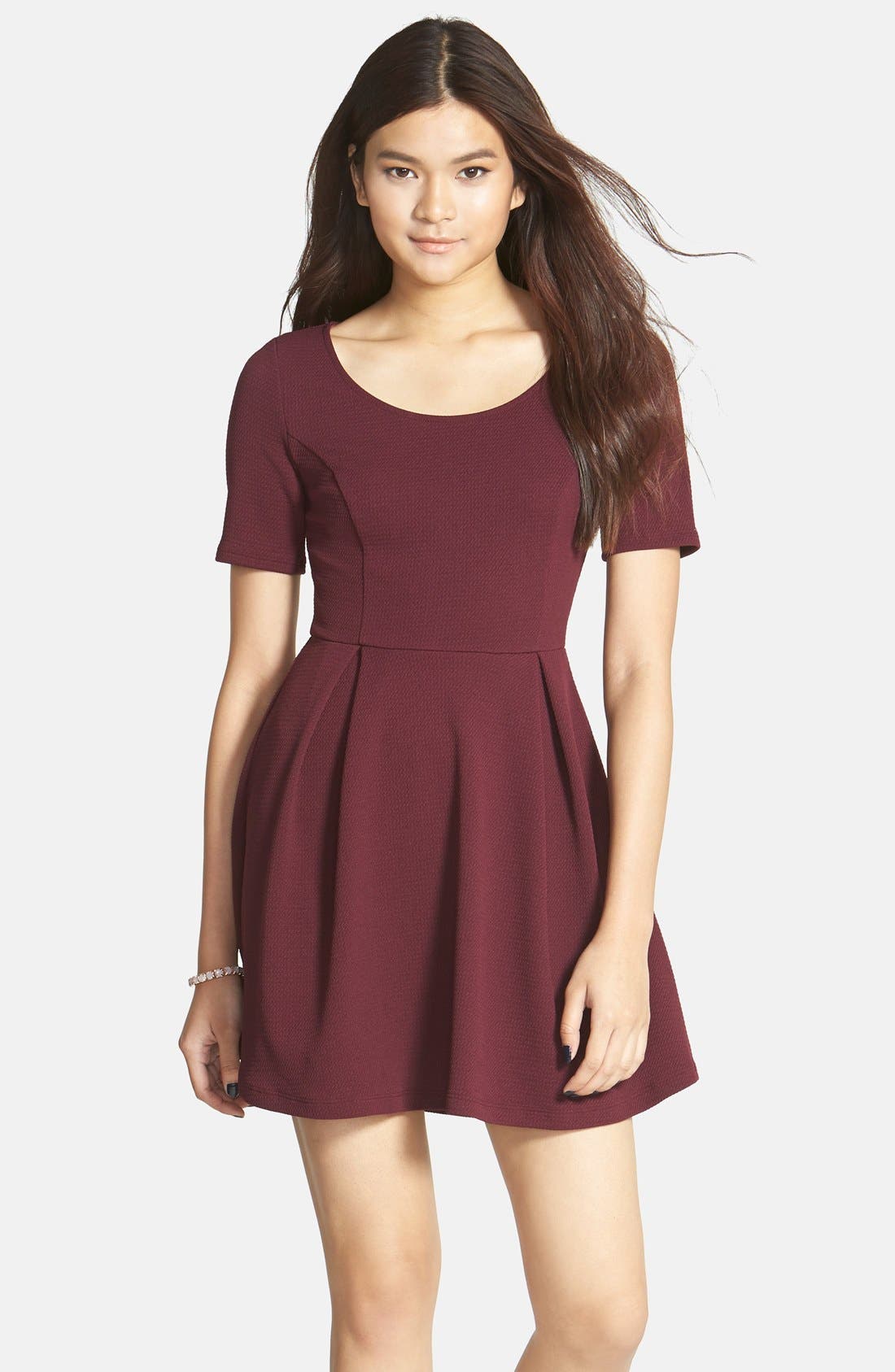 Texture Knit Skater Dress (Juniors) Only) Nordstrom