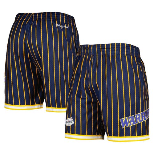 Men's Mitchell & Ness Navy Golden State Warriors City Collection Heritage Mesh Shorts