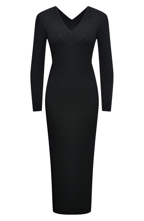 Pietro Brunelli Rib Long Sleeve Maternity Midi Sweater Dress In Black