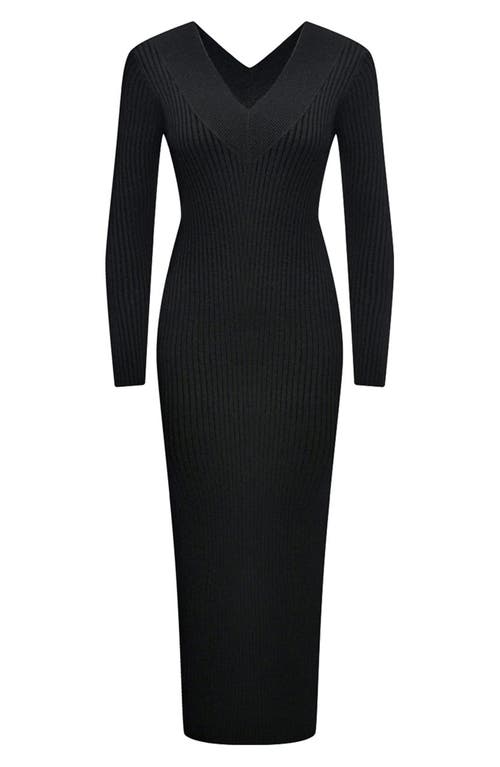 Shop Pietro Brunelli Rib Long Sleeve Maternity Midi Sweater Dress In Black