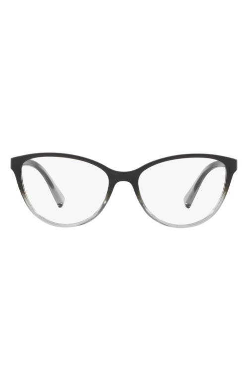 53mm Cat Eye Reading Glasses in Transparent Black