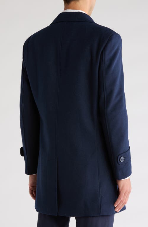 Braveman Double Breasted Coat In Navy