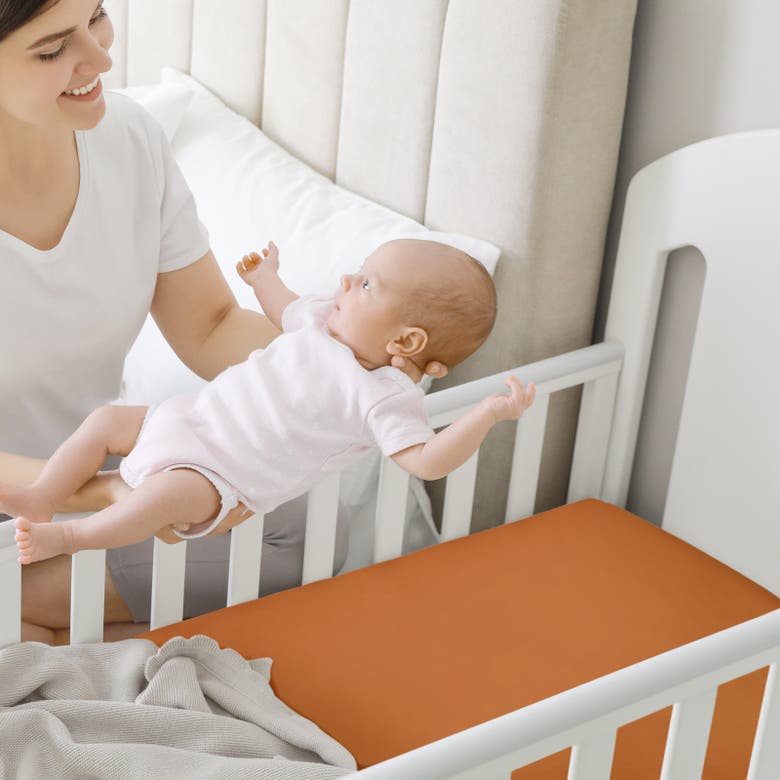 Keababies Isla Fitted Mini Crib Sheets In Rust
