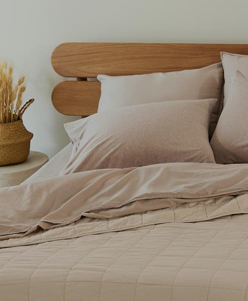 Pact Organic Favorite Tee Jersey Flat Sheet In Wheat Heather