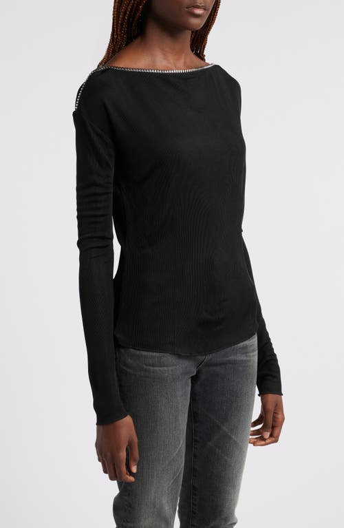 Shop Rag & Bone Gwenyth Long Sleeve Knit Top In Black