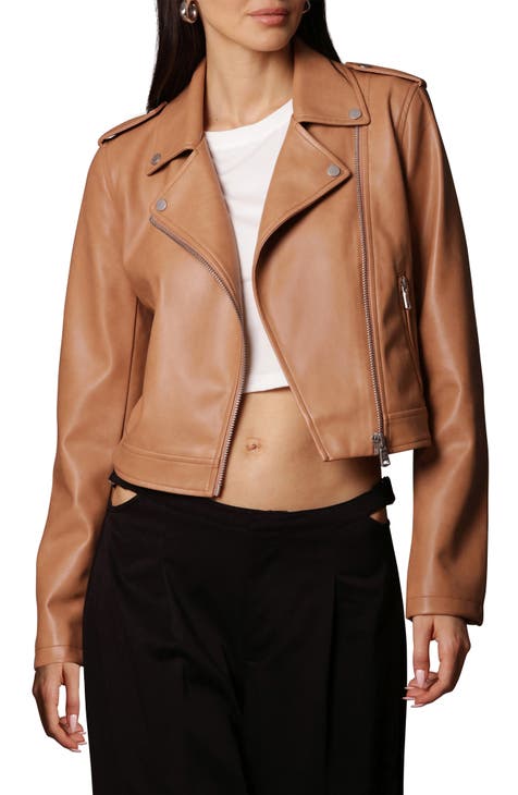 Womens Beige Leather Jacket - Beige Shirt Style Leather Jacket