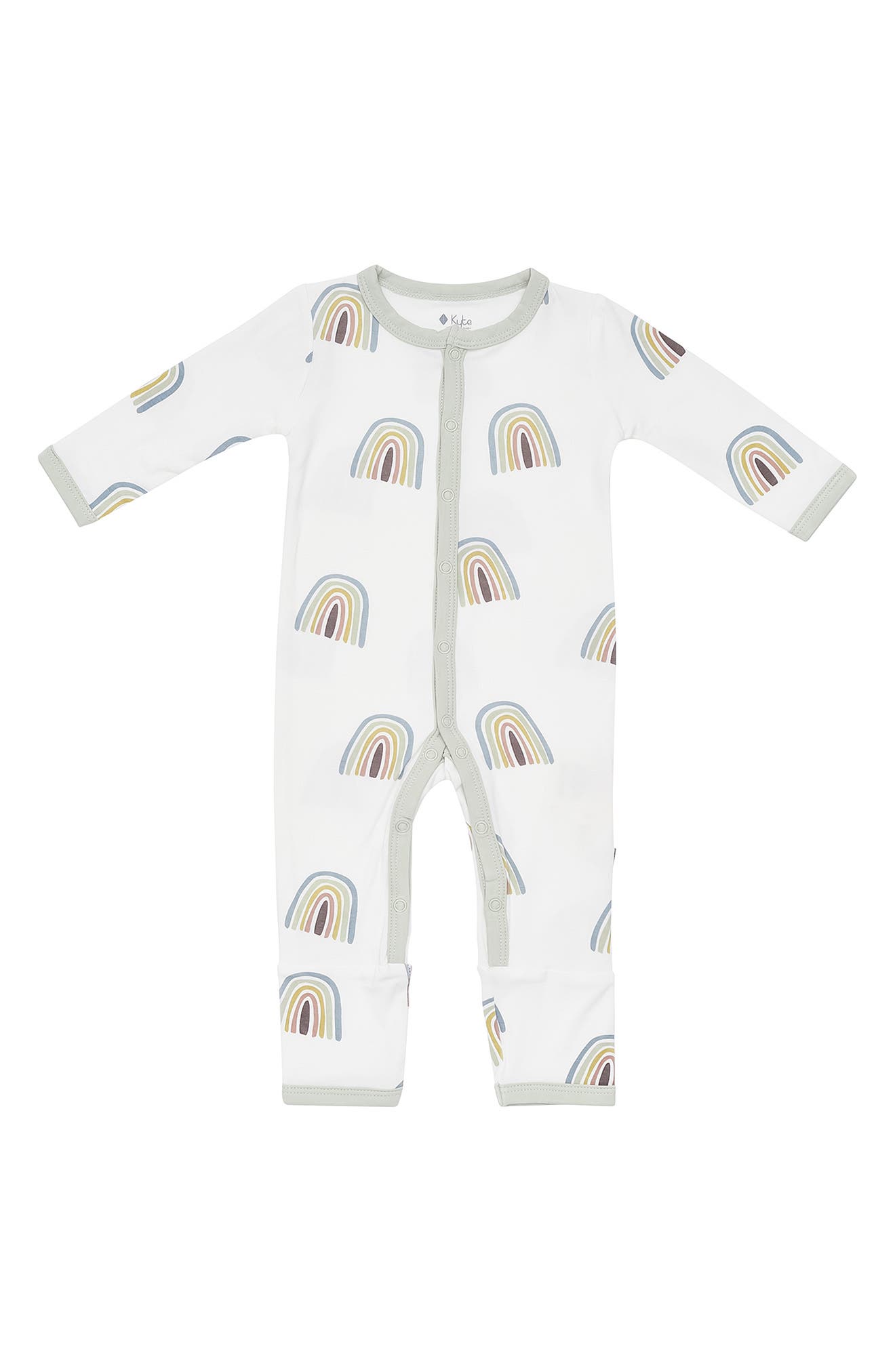 Kyte BABY Snap Romper in Aloe Rainbow