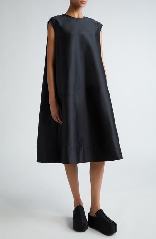 MELITTA BAUMEISTER Bow Detail Taffeta A-Line Dress Black at Nordstrom,