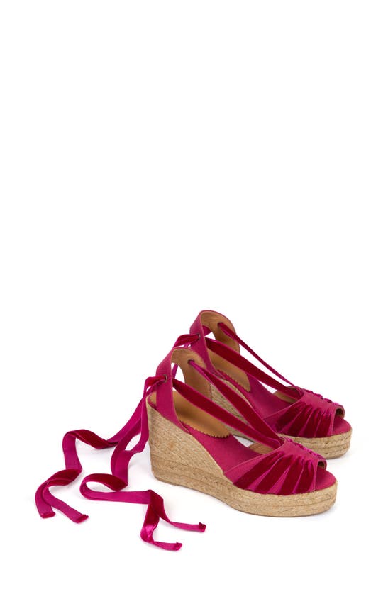 Penelope Chilvers Catalina Dali Espadrille Wedge In Cherry/ Cherry