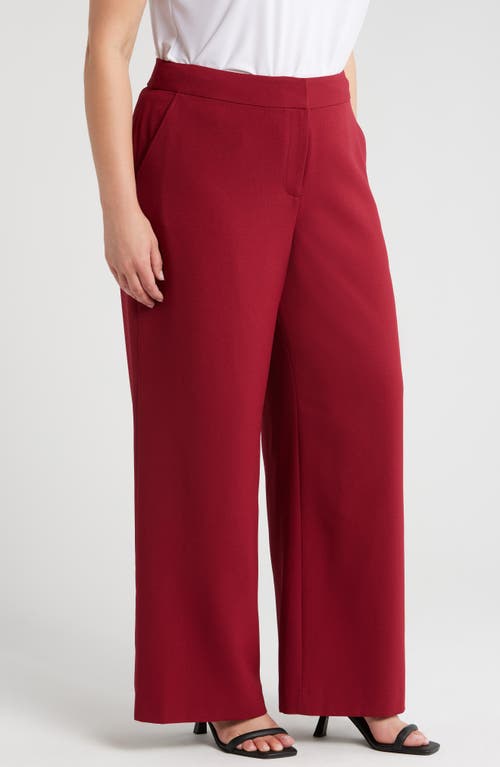 Shop Tahari Asl Wide Leg Pants In Mulberry