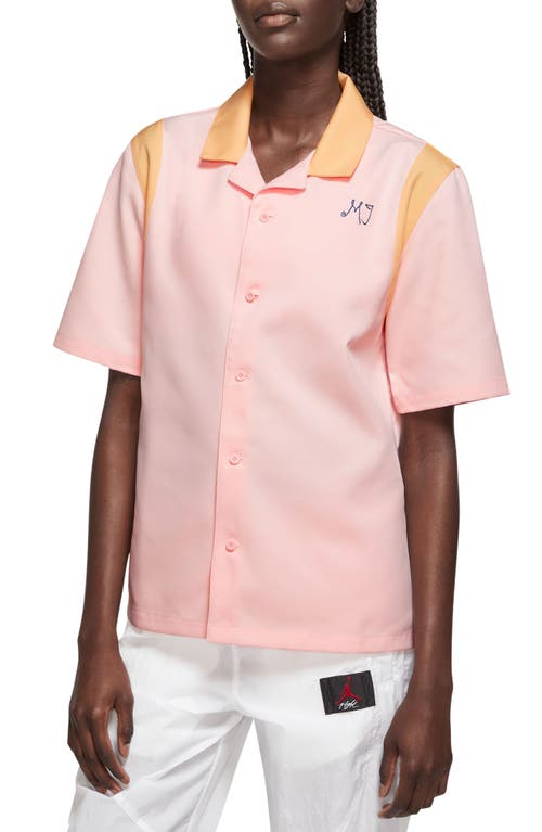 Jordan Colorblock Camp Shirt In Pink