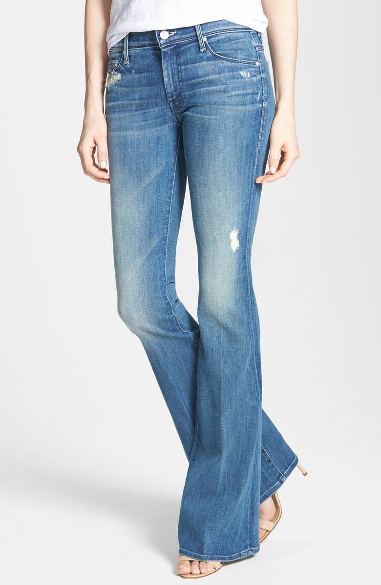 MOTHER 'The Cruiser' Destroyed Flared Jeans (Graffiti) | Nordstrom
