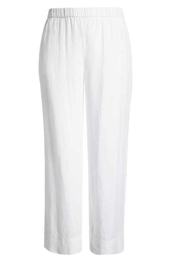Shop Eileen Fisher Organic Linen Wide Leg Pants In White