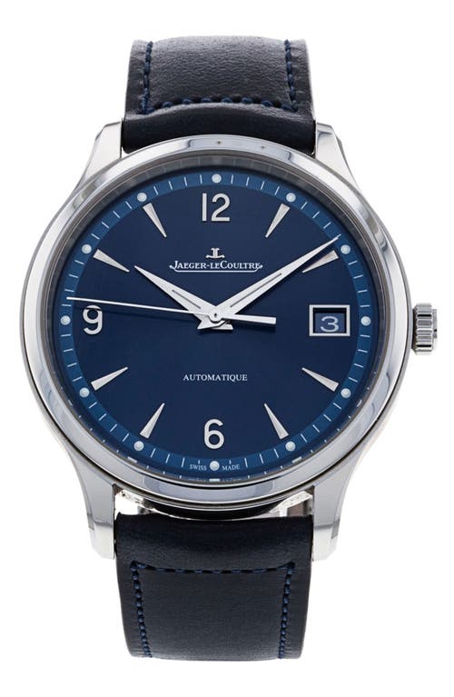 Shop Watchfinder & Co. Jaeger-lecoultre  Master Control Leather Strap Watch, 40mm In Blue