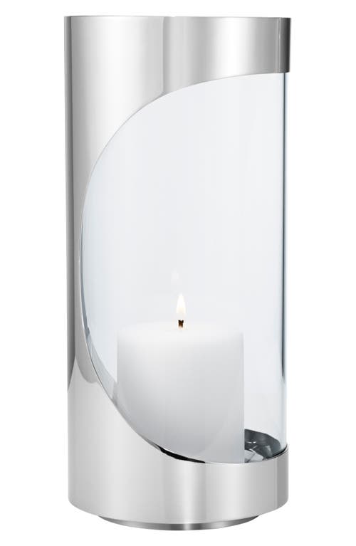 Georg Jensen Chrome Contours Medium Hurricane Candle Holder In No Color