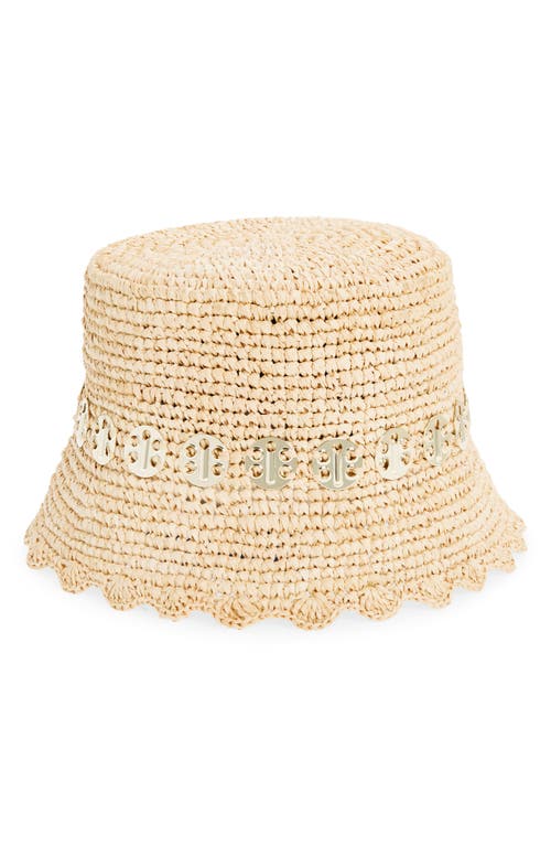 Rabanne Straw Bucket Hat In Gold