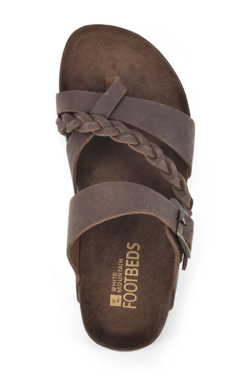 White Mountain Footwear Hazy Leather Footbed Sandal In Brown/leather