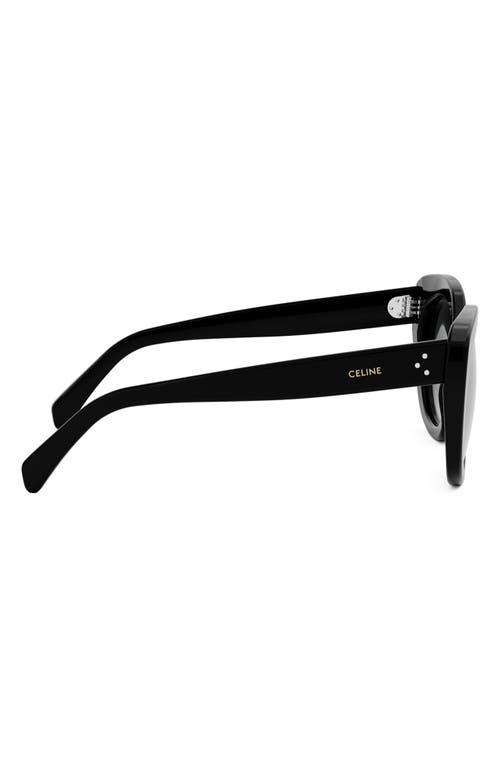 Celine Bold 3 Dots 56mm Butterfly Sunglasses In Shiny Black/gradient Brown