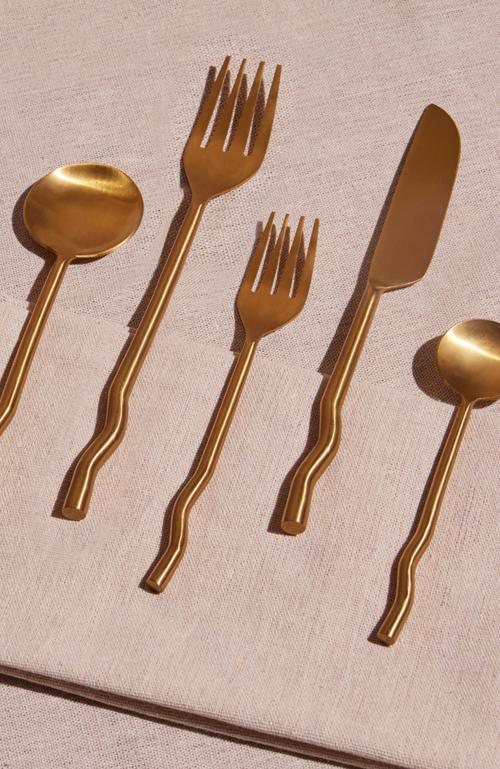 Meso Goods Emma Silverware In Brass