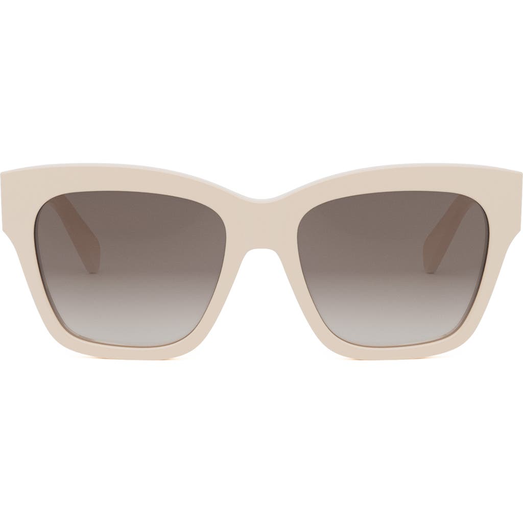 Celine Triomphe 55mm Gradient Geometric Sunglasses In Neutral