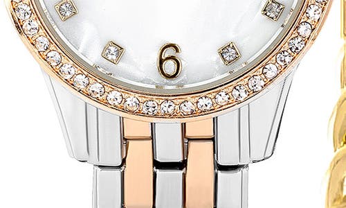 I TOUCH I TOUCH TWO-TONE CRYSTAL BRACELET WATCH & BRACELETS SET, 30MM 