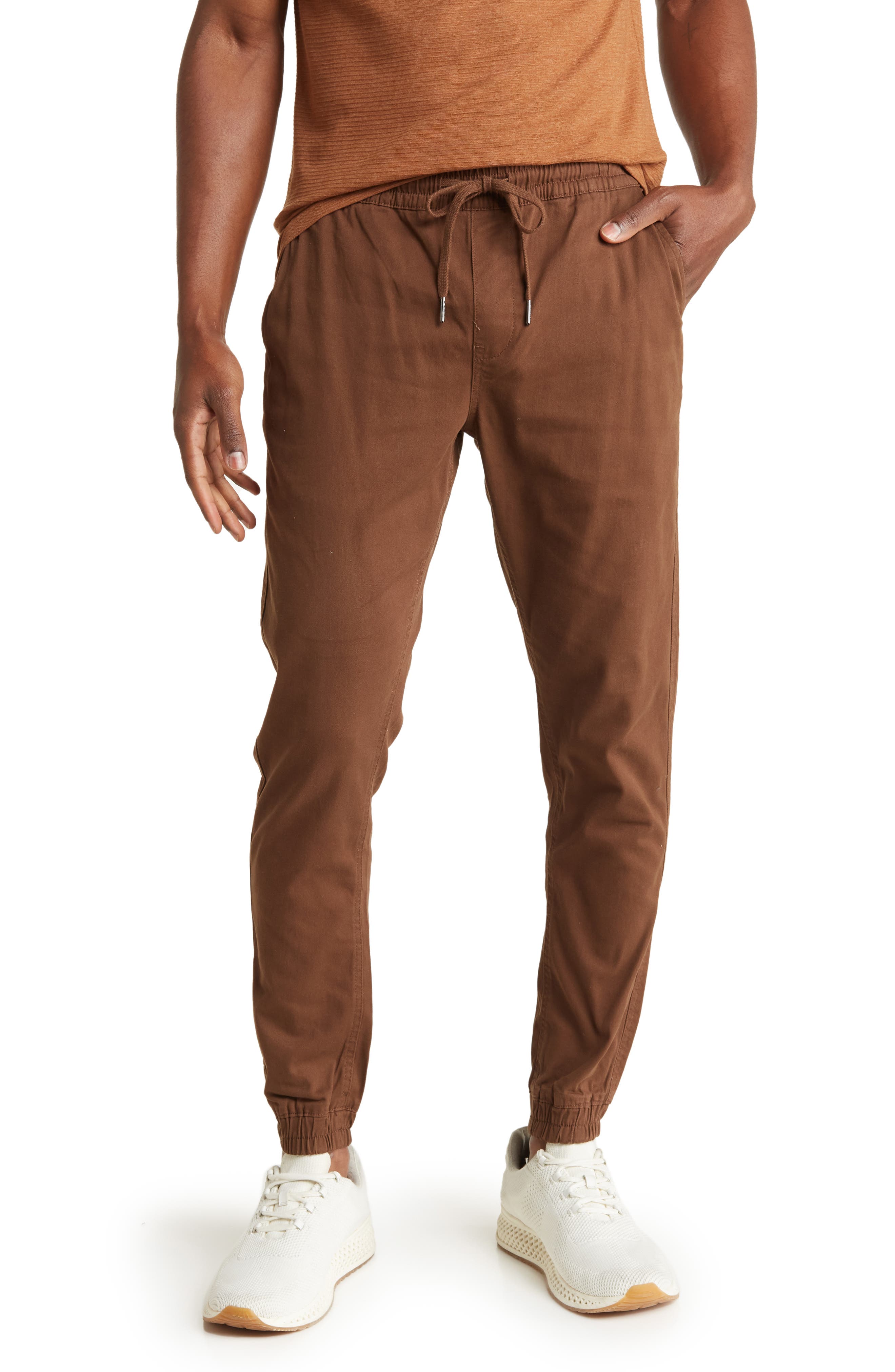 brown joggers men