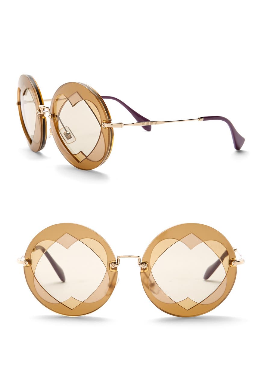 Download MIU MIU | 62mm Layered Heart Round Sunglasses | Nordstrom Rack