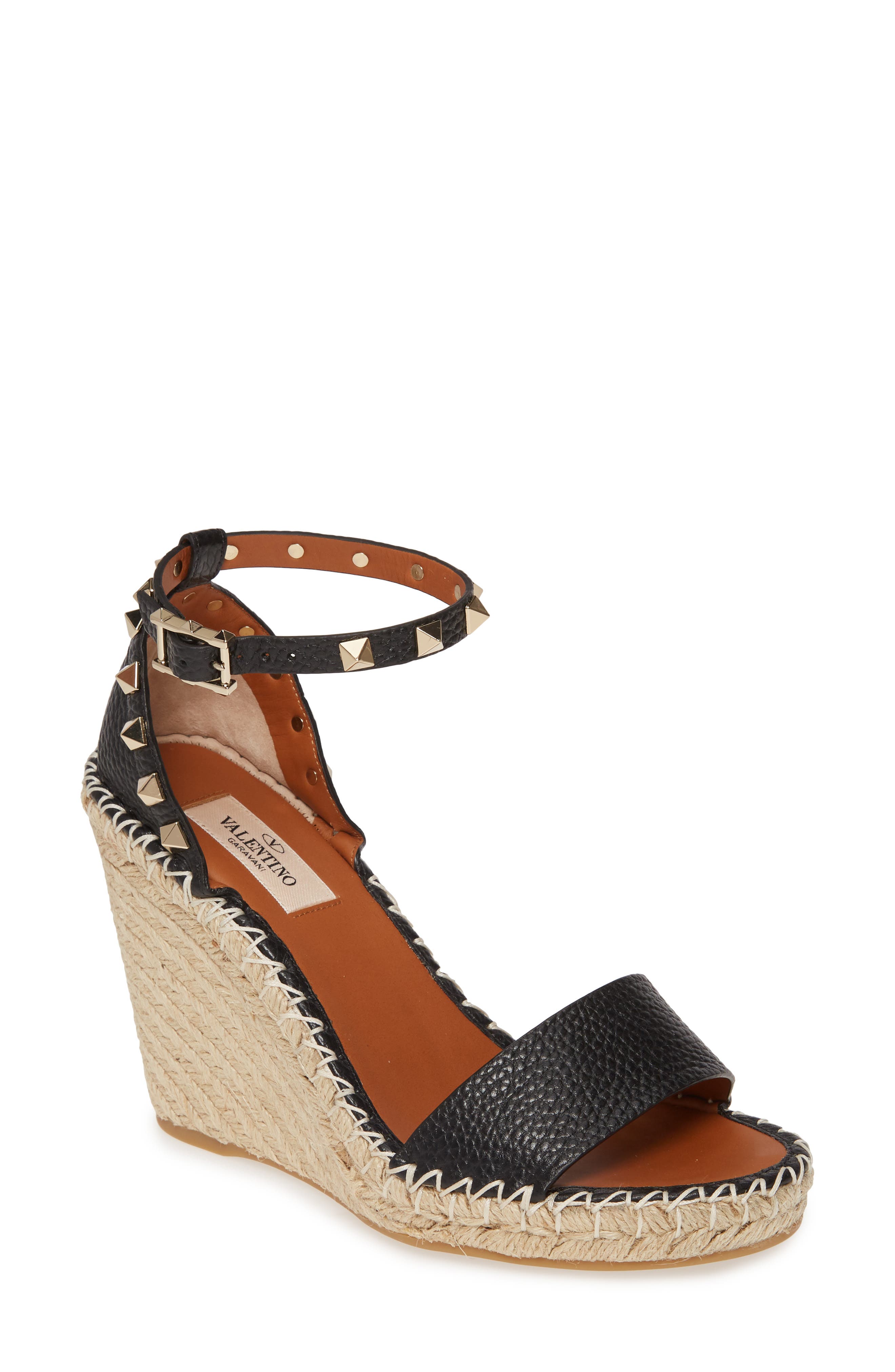 valentino wedges black