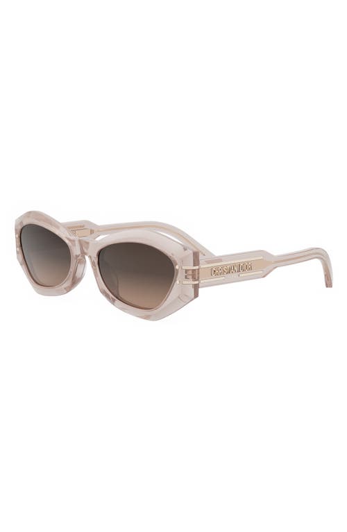 Shop Dior 'signature B1u 55mm Butterfly Sunglasses In Shiny Pink/gradient Roviex