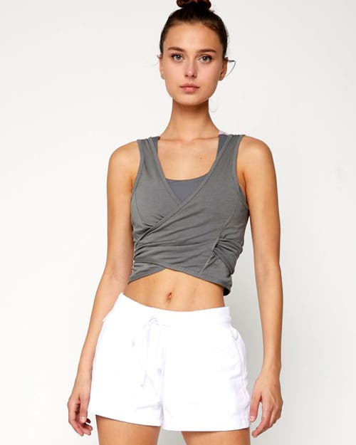 Shop Rebody Active Metamorph Wrap Tie Tank In Stone Olive