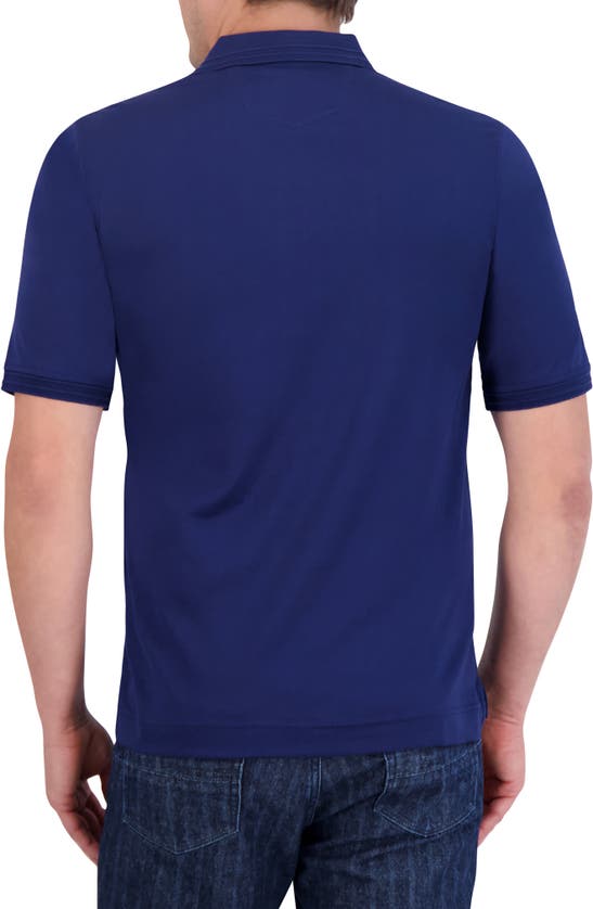 Shop Robert Graham The Player Solid Cotton Jersey Polo In Navy