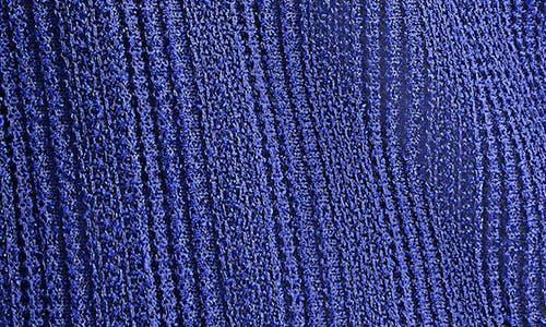 Shop Misook Textural Stripe Midi Sweater Dress In Starry Night Blue