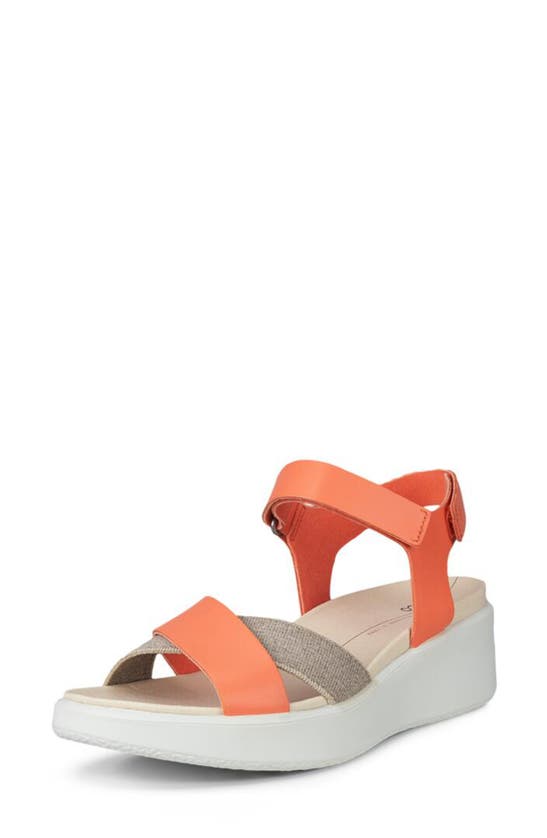 Shop Ecco Flowt Water Resistant Wedge Sandal In Coral