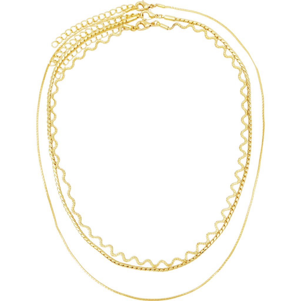 Petit Moments Melvoa Set Of 3 Chain Necklaces In Gold