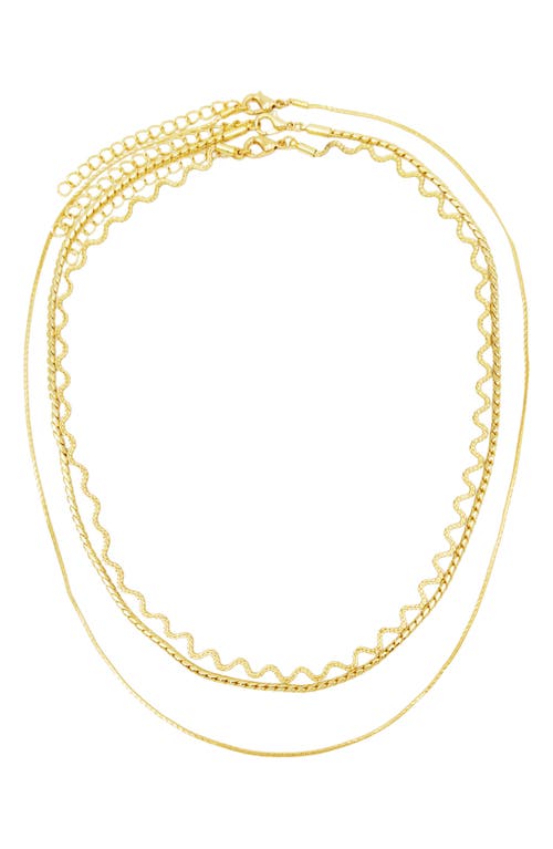 Melvoa Set of 3 Chain Necklaces in Gold