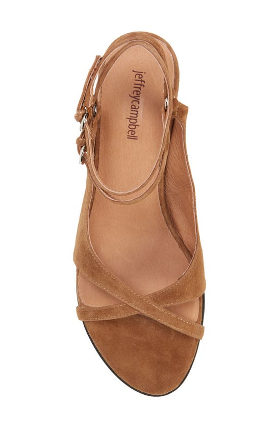Shop Jeffrey Campbell Mistie Strappy Kitten Heel Sandal In Dusty Tan Suede