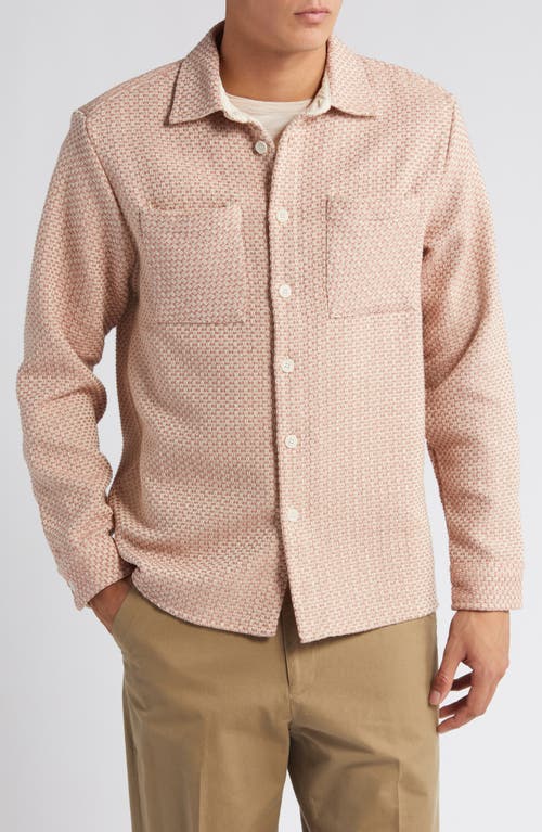 Shop Wax London Whiting Regular Fit Cotton Overshirt In Pink/ecru