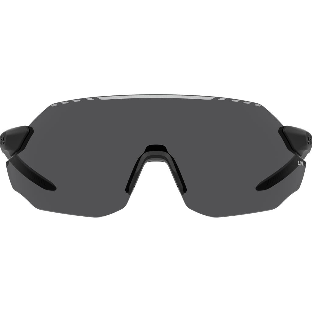 Under Armour Halftime 99mm Shield Sport Sunglasses In Matte Black/grey Oleophobic