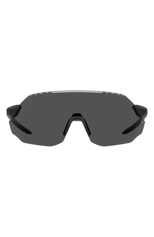 Under Armour Halftime 99mm Shield Sport Sunglasses in Matte Black /Grey Oleophobic at Nordstrom